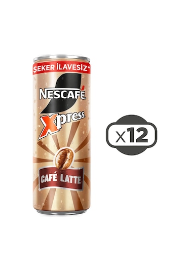 Nescafe Xpress Café Latte Şekersiz 250 Ml X 12 Adet Hazır