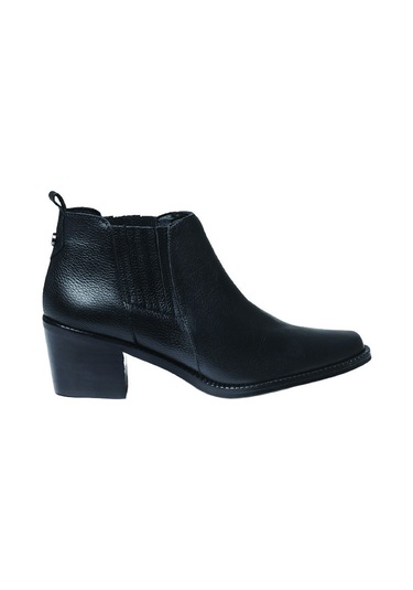 Negre Bot Kadın Utıel Toni Pons Leather Cowboy Ankle Boots Wıth Heel Siyah