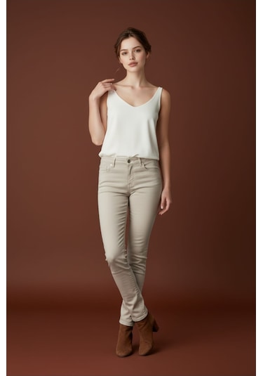Skinny Kalıp Kadın Pantolon-byn-36000 Bej