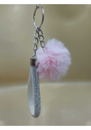 Gümüş Angel Anahtarlık Minik Ponpon Seçenekli