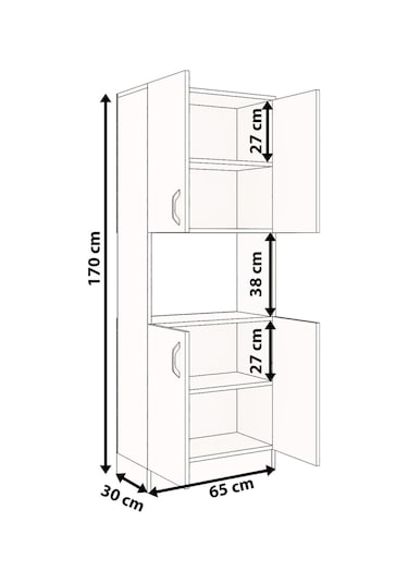 Çok Amaçlı Dolap Kapaklı Bölmeli Mutfak Balkon Banyo Dolap