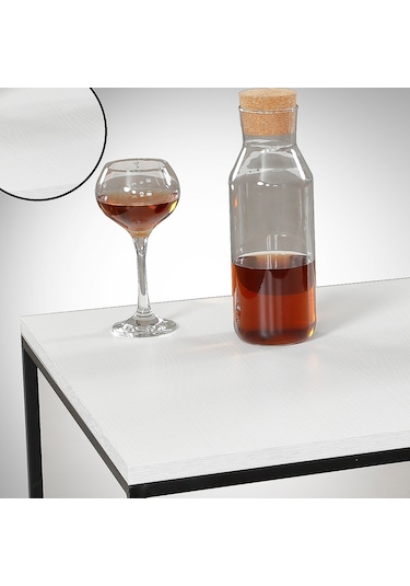 Poly Beyaz Orta Sehpa Metal & Orta Masa / Metal Ayaklı Sehpa