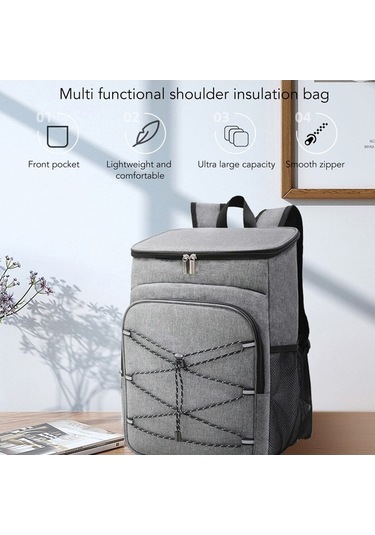 Jzcat- Darun Soğutucu Sırt Çantası, Kamp Yalıtımlı Sırt Çantası Siyah