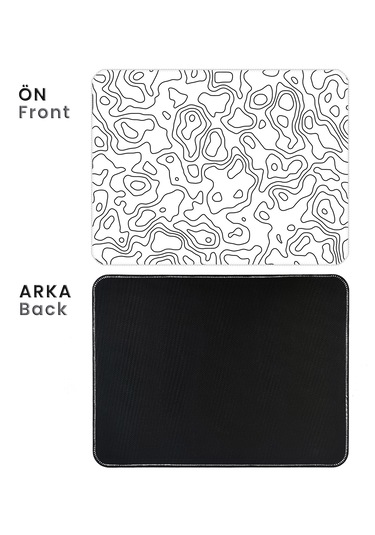 40x30cm Gaming Oyuncu Mousepad White Topography Map Mp074030