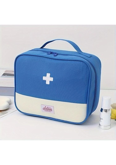 Hightower Mavi Taşınabilir Seyahat Çantası Kampçılık Acil Durum İlk Yardım Çantası