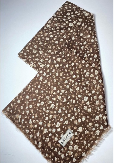 Saçaklı Pamuk Tülbent - 05504 - 95 X 95 / Açık Kahve -10 Açık Kahve -10