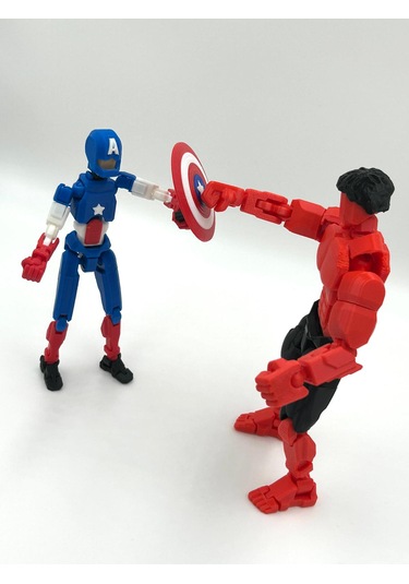 Red Hulk & Captain America Ikili Marvel Kahraman Dummy Figür Seti