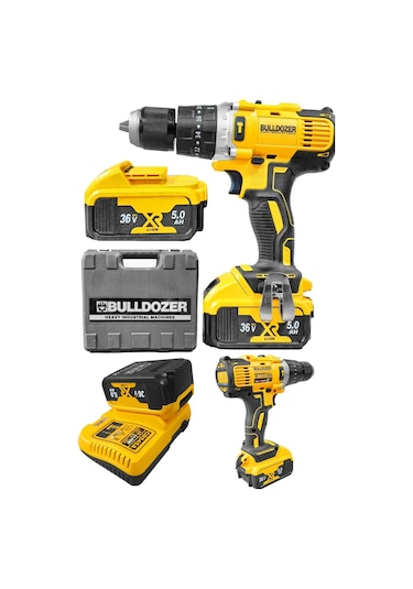 Bulldozer BPT-365X XFuel 36V 5Ah Çift Akülü Darbeli Vidalama Matkap + 24 Parça Set