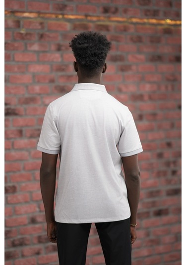 Advante Regular Fit Likralı Pano Desenli Polo Yaka T-shirt Gri