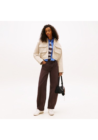 Tommy Hilfiger Cropped Workwear Kadın Bej Ceket Dw0dw22534 Bej