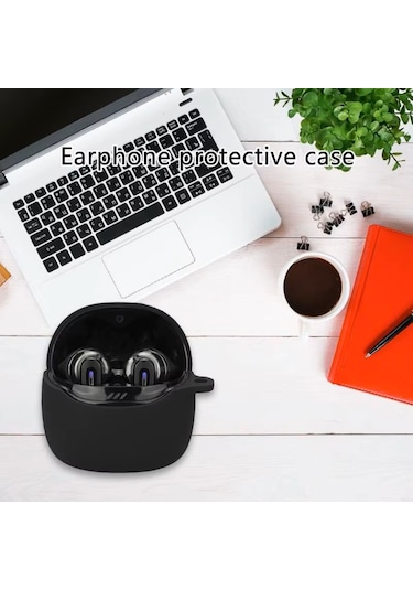 Jbl Tune Flex 2 Uyumlu Mat Silikon Kapak Kılıf+kanca Siyah