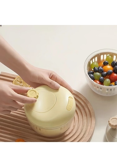 Elmpaly Sarı 10 Saniyede Yüksek Hızlı El Tipi Salata Sebze Kurutucu