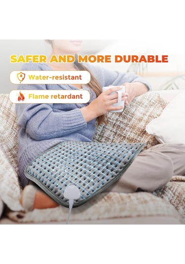 Elektrikli Isıtma Pedi Battaniye 9 Seviye 4 Mod Zamanlayıcı Isıtma Pedi Omuz Grey Ab Tak Grey Gri