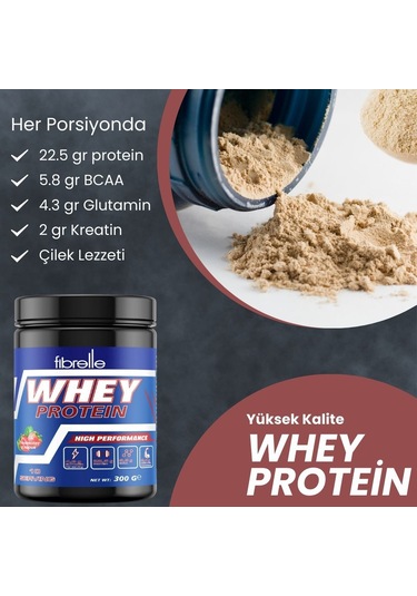 Fibrelle Whey Protein Çilek Aromalı 300 G Çilek