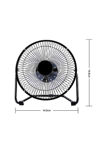 Fortunelane Usb Tahta Fanı, 4 Metal Bıçaklı, Ultra Sessiz, 360 Ayar, Kişisel Soğutma, Bilgisayar Soğutucu, Mavi