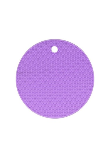 Mor Yuvarlak Yalıtım Silikon Mat Kaymaz Isıya Dayanıklı Anti-haşlanma Petek Mikrodalga Fırın Mat Pot Tutucu Kalınlaşmak Bardak