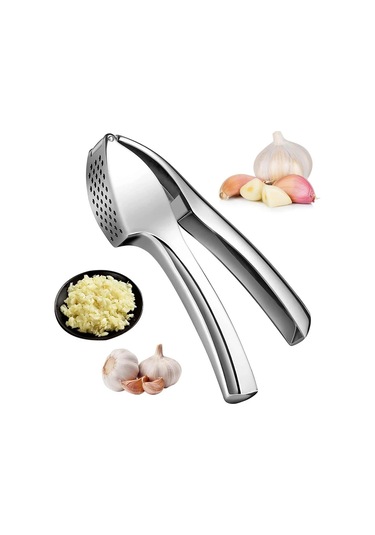 Sarımsak Presi Paslanmaz Çelik Sarımsak Kıyma Sarımsak Kırıcı Gümüş