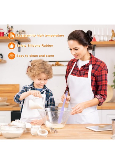 Dofolink 4 Renkli Isıya Dayanıklı Silikon Spatula Seti - 25 Cm Kek Krema Sürme, Karıştırma Ve Kazıma Araçları Çok Renkli