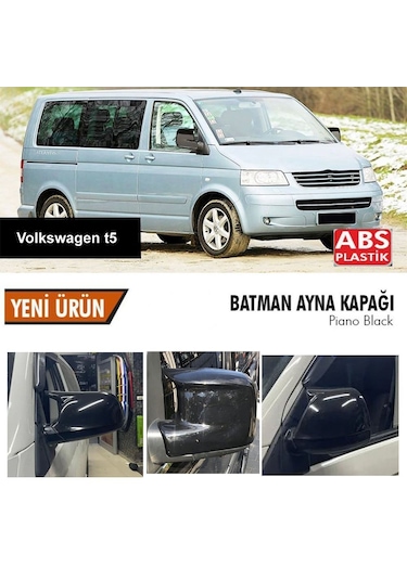Volkswagen Transporter Yarasa Ayna Kapağı Batman Parlak Siyah Piano Black