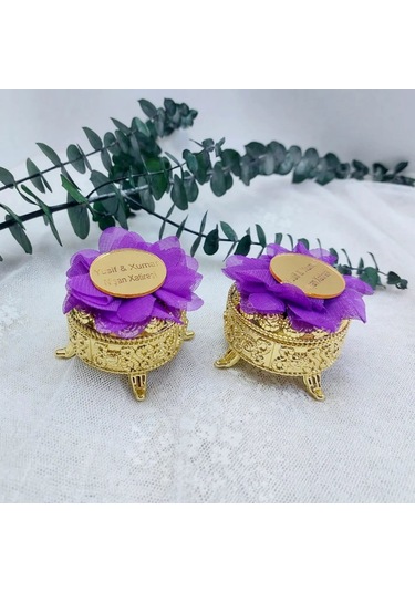 Ayaklı Yuvarlak Kutu Üzeri Pleksi Nikah Şekeri 30 Adet