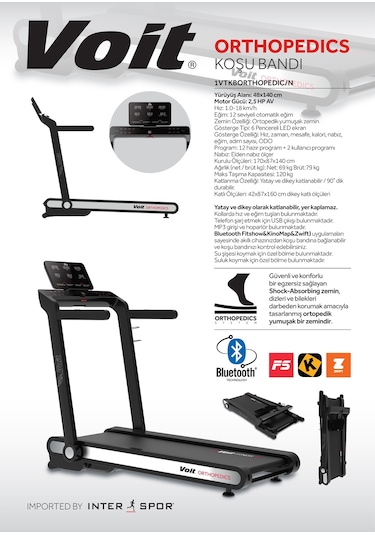 Voit Orthopedics N Ortopedik Zeminli Otomatik Eğimli Koşu Bandı