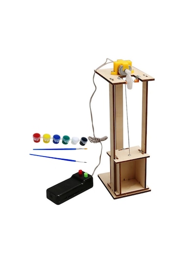 ECE Asansör Modeli Yapma Deney Seti Kumandalı Tornavida Ve Boya Seti İle Demonte