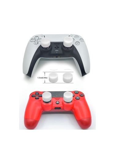 Ps4-ps5 Uyumlu 8in1 Analog Koruyucu Ve Yükseltici Pad Beyaz