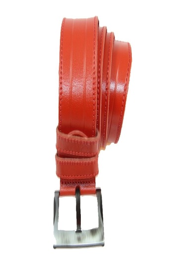 Hakiki Deri Erkek Kot Kemeri 4,5 Cm Kırmızı