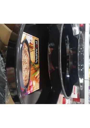 Emaye Fırın Tepsi Seti 34/38/42 CM Boylarda 3 Tepsi Siyah