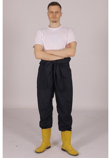 İşçi Tulumu  Yağmurluk Çiftçi Bahçıvan Kuaför Laboratuvar Sıvı Geçirmez Terletmez Kumaş Lacivert