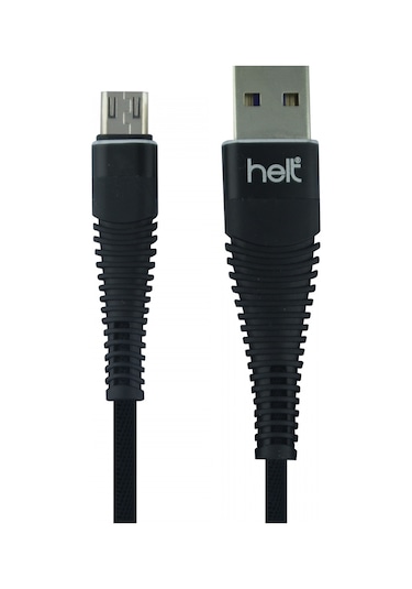 Helt HT-79 İp Örgü 100 CM Micro Şarj Ve Data Kablosu Siyah