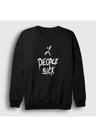 Presmono Unisex People Suck Xxxtentacion Sweatshirt Siyah