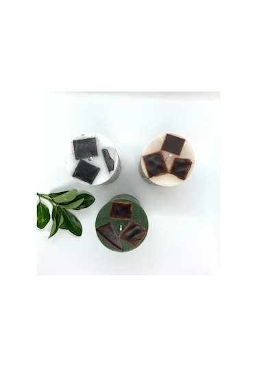 Tabsecret Candle Parçacık Tasarımlı Aromalı 3Lü Mum Seti
