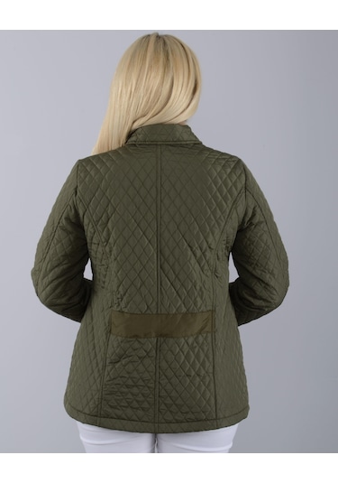 Vetre Mevsimlik Astarlı Kapitone Mont Haki Büyük Beden 1030