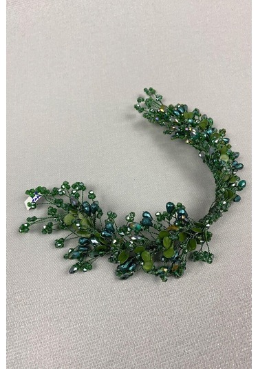 FdayAksesuar Kadın Aksesuar Kadın Yeşil Model Çift Taraflı Gelin Saç Aksesuarı FRDY31570