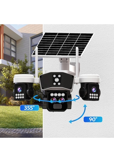 O-kam 9095 12mp 10x Zoom 4 Lens 3 Ekran Ultrahd 4g Solar Akıllı Güvenlik Kamerası