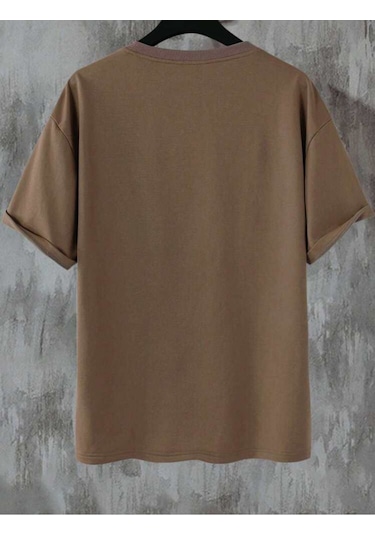 Oversize Kalıp %100 Pamuk Tshırt Wonderful Vizon