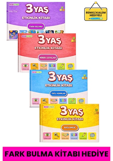 3 Yaş Etkinlik Seti 4 Kitap Bir Arada