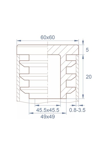 Profi Master 60x60 Mm Kare Profil Boru İçin Tıkaç - 4 Adet 198076720 Diğer
