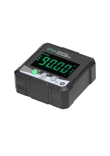 Kangvka Yeşil Ip54 Dijital Eğim Ölçer, 4x90 Aralık, Lcd Işıklı Ekran, Tek Taraflı Manyetik, Mutlak/ilişkisel Ölçüm, Veri Tutma Fonksiyonu
