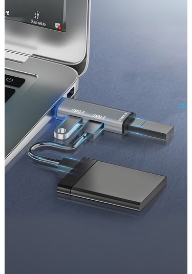 Büro Ev Ofis Cihazları İçin Usbc-1xusb3.0 2xusb2.0 Hub