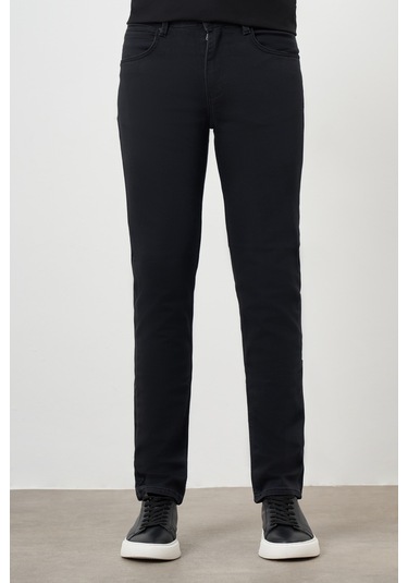 Morven Erkek Siyah Mevsimlik Pamuk 5 Cep Dynamic Fit Jean Pantolon Siyah