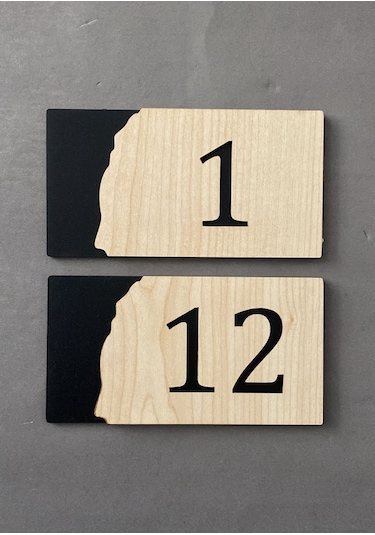 Meşe Serisi 1-12 Arası 12 Adet MDF Kapı Numarası