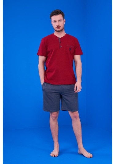Pjs 23325 Erkek Patlı Şortlu Pijama Takım 3'Lü
