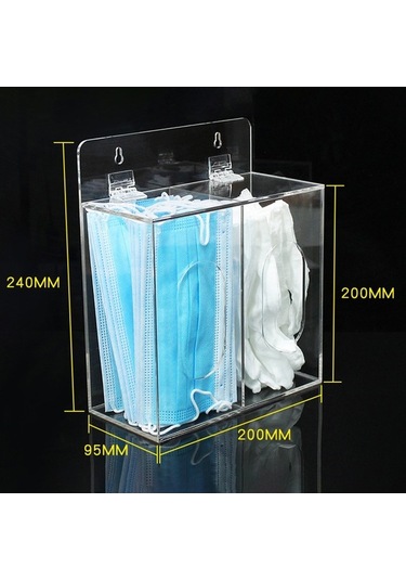 Pazly Tıbbi Lateks Tek Kullanımlık Eldiven Rafı Duvar Montajı Saklama Kutusu Çok Renkli Çok Renkli