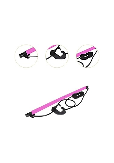 Ganzhoushop Suntek Pilates Pembe Fitness Çubuğu Bölüm Bar 2 Li Set Pembe