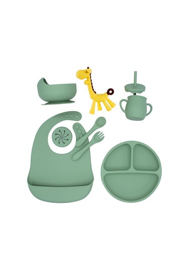 Doriegori Zürafa Desenli Beslenme Takımı 423113513 Yeşil