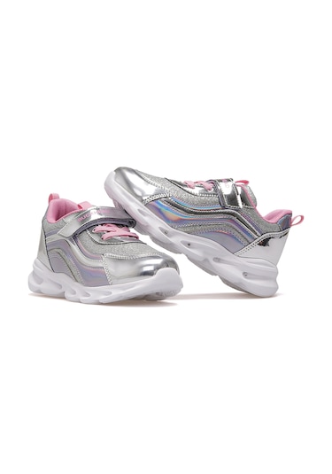 BUCKHEAD Glossy Shine Kız Çocuk Hafif Işıklı Günlük Sneaker Spor Ayakkabı 25k Buck4430 Gümüş GÜMÜŞ