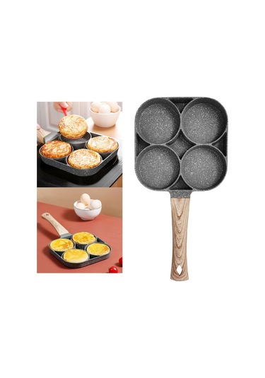 Homyl 4 Delikli Omlet Tavası Yumurta Kızartma Pişirme Mutfağı Gazlı + İndüksiyon Ocak