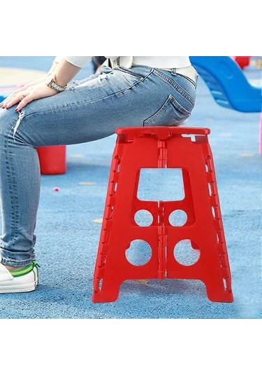 Bloomnest Katlanır Masaj Taburesi Dot Plastik Küçük Sandalye, 29x22x39cm, Kırmızı Altın Siyah, Pratik Ve Taşınabilir, Güvenli Kullanım İçin Uygun Altın - Siyah